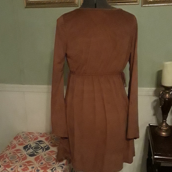 PRICE DROP TODAY BEAUTIFUL FAUX SUEDE DRESS - Picture 5 of 6